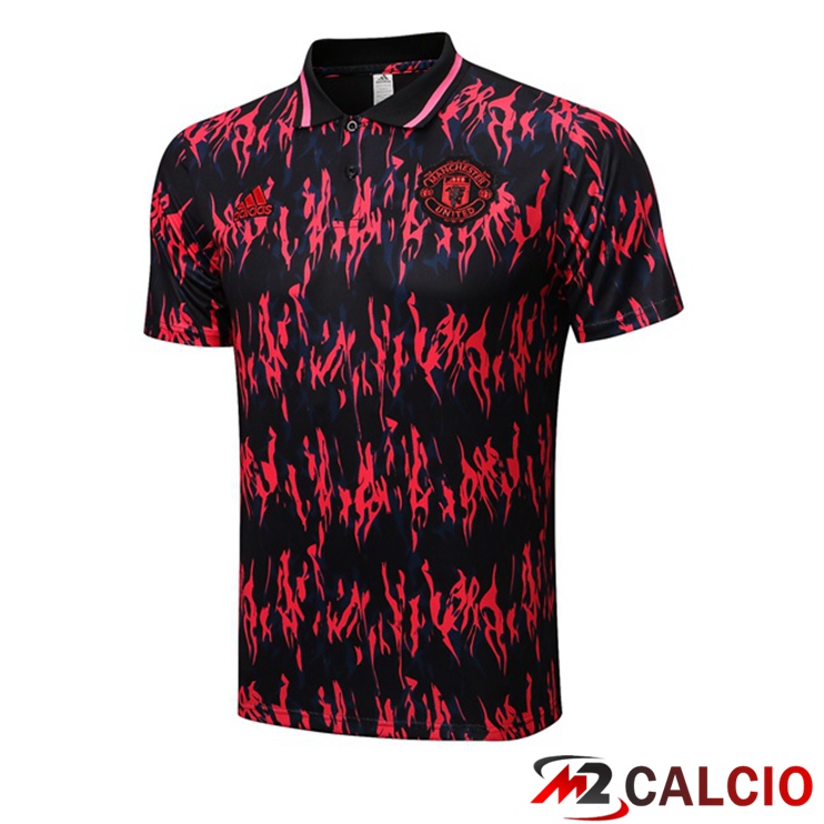 Maglia Polo Manchester United Nero Rosso 2022/2023