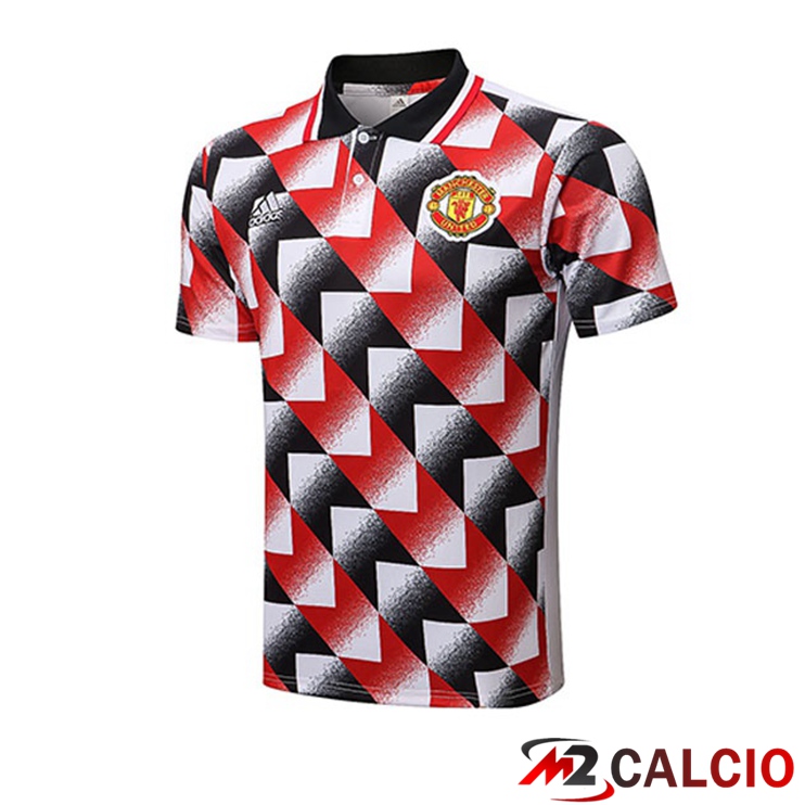 Maglia Polo Manchester United Nero Rosso Bianco 2022/2023
