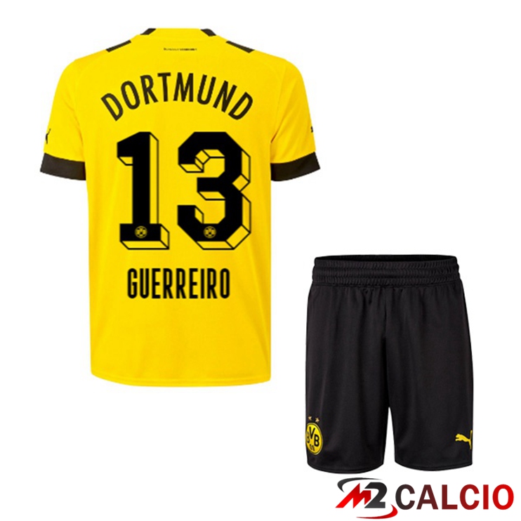 Maglie Calcio Dortmund BVB (Guerreiro 13) Bambino Prima Giallo 2022/2023