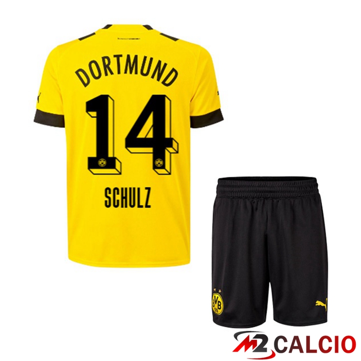 Maglie Calcio Dortmund BVB (Schulz 14) Bambino Prima Giallo 2022/2023