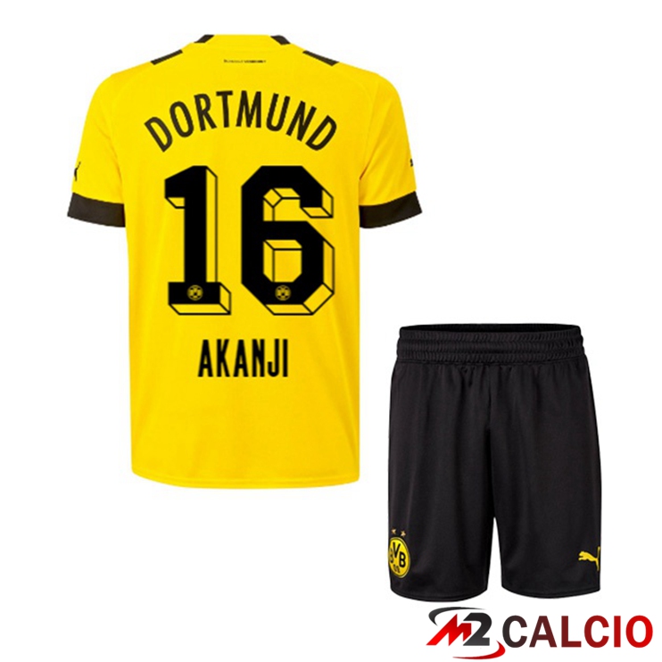 Maglie Calcio Dortmund BVB (Akanji 16) Bambino Prima Giallo 2022/2023