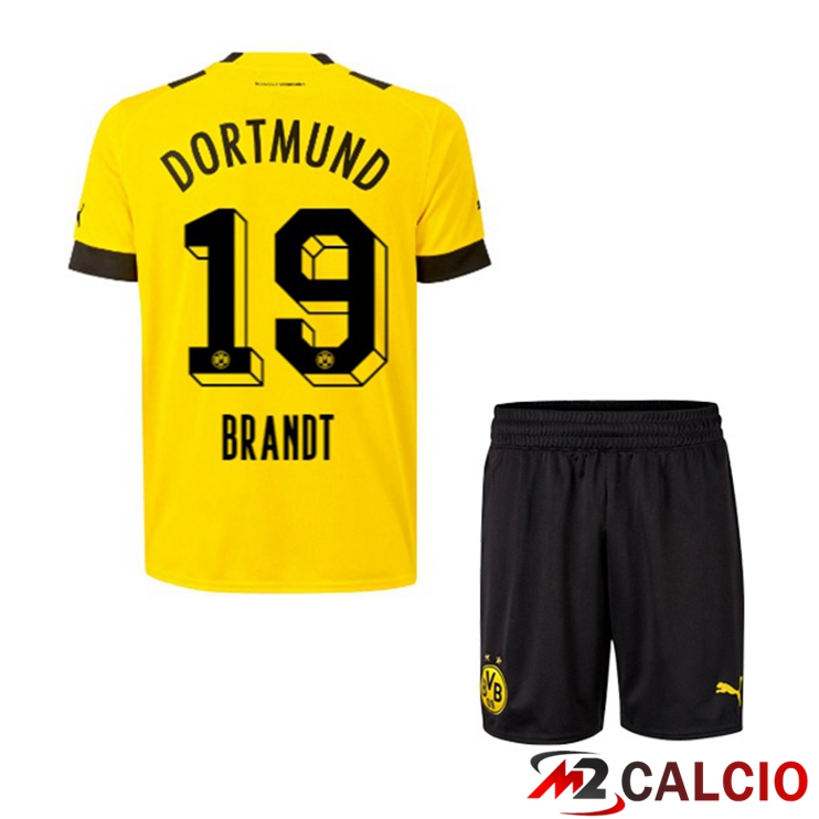 Maglie Calcio Dortmund BVB (Brandt 19) Bambino Prima Giallo 2022/2023