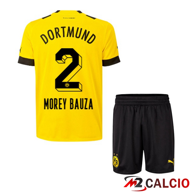 Maglie Calcio Dortmund BVB (Morey Bauza 2) Bambino Prima Giallo 2022/2023