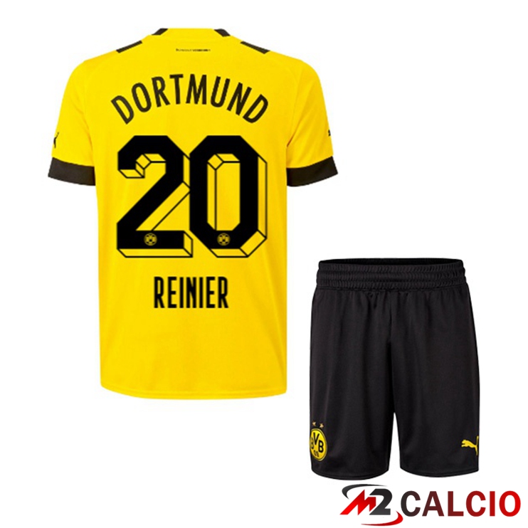 Maglie Calcio Dortmund BVB (Reinier 20) Bambino Prima Giallo 2022/2023