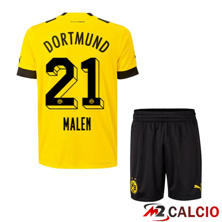 Maglie Calcio Dortmund BVB (Malen 21) Bambino Prima Giallo 2022/2023