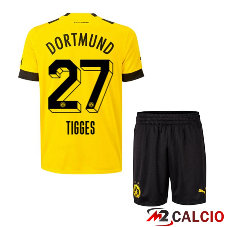 Maglie Calcio Dortmund BVB (Tigges 27) Bambino Prima Giallo 2022/2023