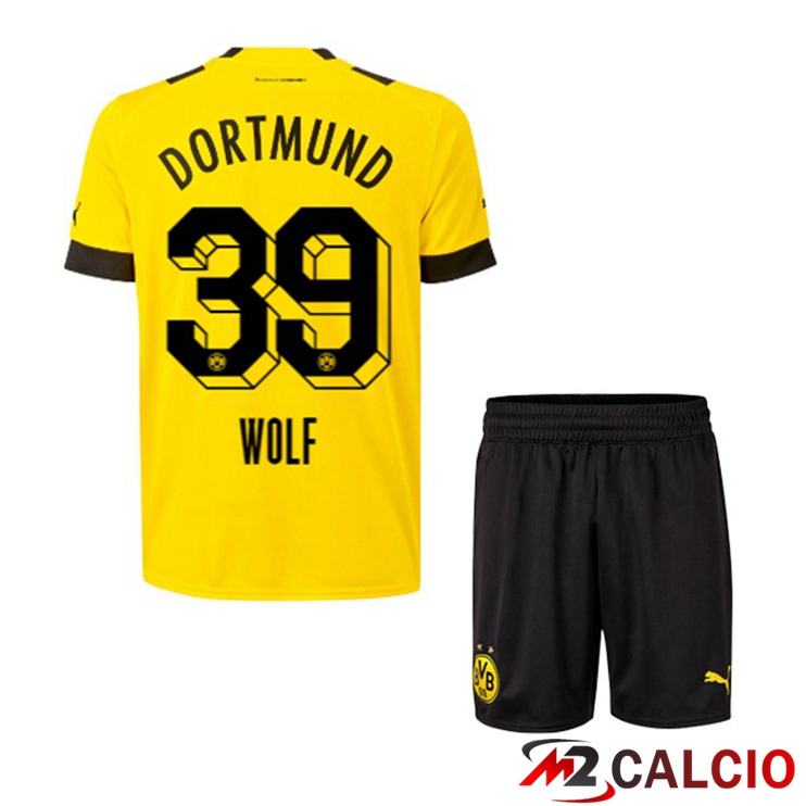 Maglie Calcio Dortmund BVB (Wolf 39) Bambino Prima Giallo 2022/2023