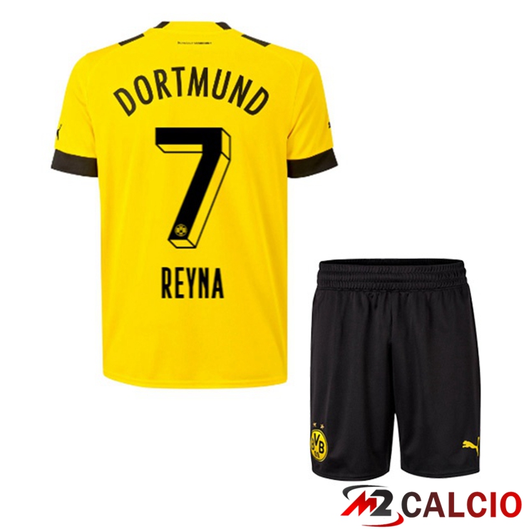 Maglie Calcio Dortmund BVB (Reyna 7) Bambino Prima Giallo 2022/2023