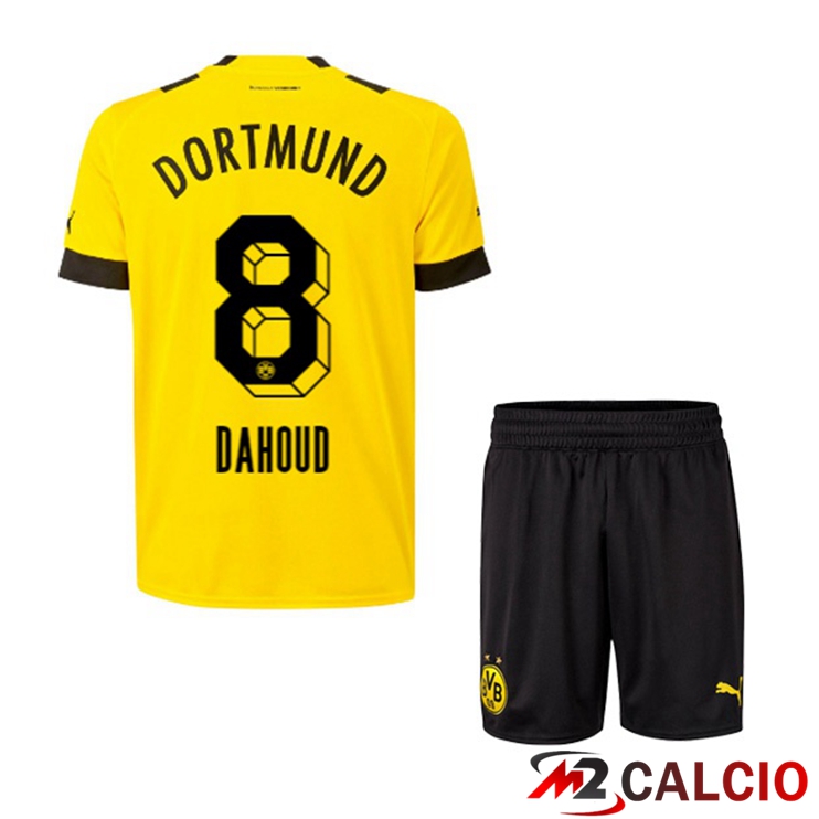 Maglie Calcio Dortmund BVB (Dahoud 8) Bambino Prima Giallo 2022/2023