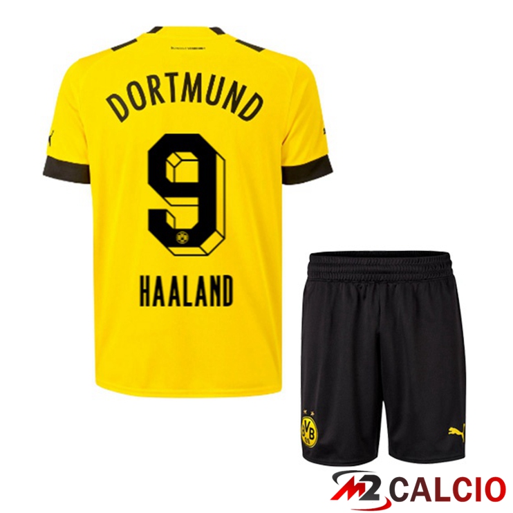 Maglie Calcio Dortmund BVB (Haaland 9) Bambino Prima Giallo 2022/2023