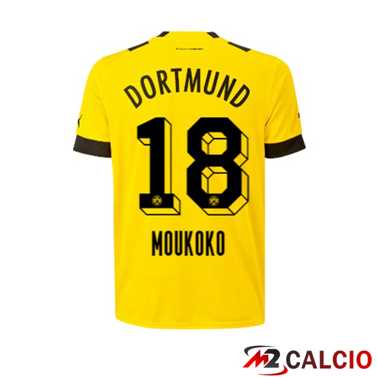 Maglie Calcio Dortmund BVB (Moukoko 18) Prima Giallo 2022/2023