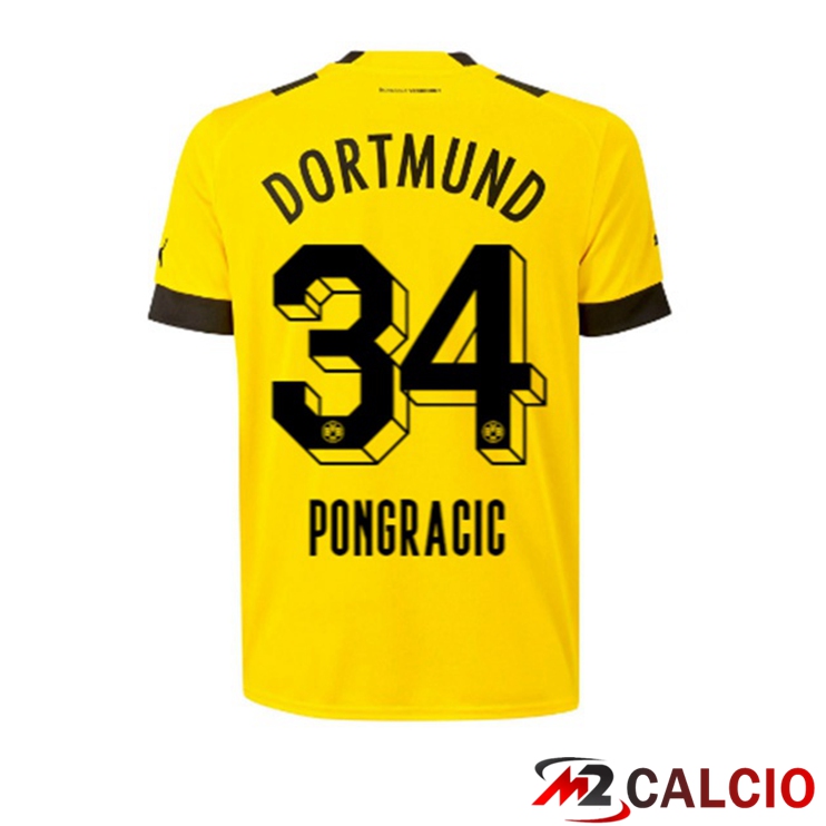 Maglie Calcio Dortmund BVB (Pongracic 34) Prima Giallo 2022/2023
