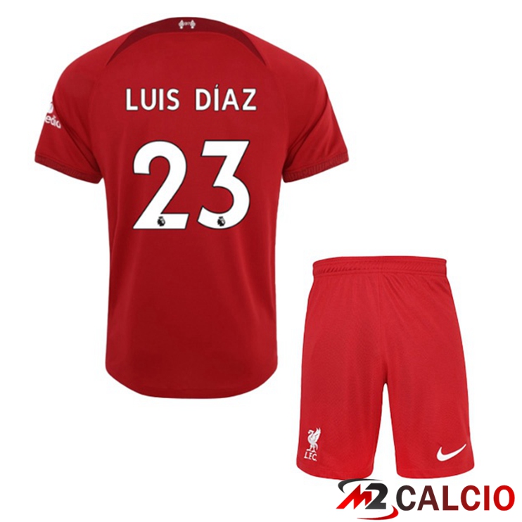 Maglie Calcio FC Liverpool (LUIS DÍAZ 23) Bambino Prima Rosso 2022/2023