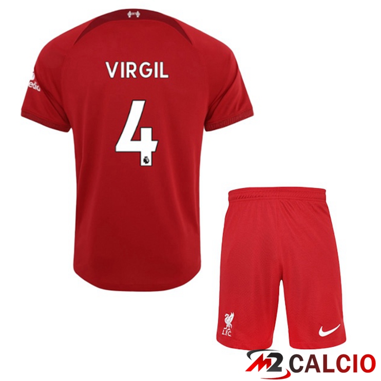 Maglie Calcio FC Liverpool (VIRGIL 4) Bambino Prima Rosso 2022/2023