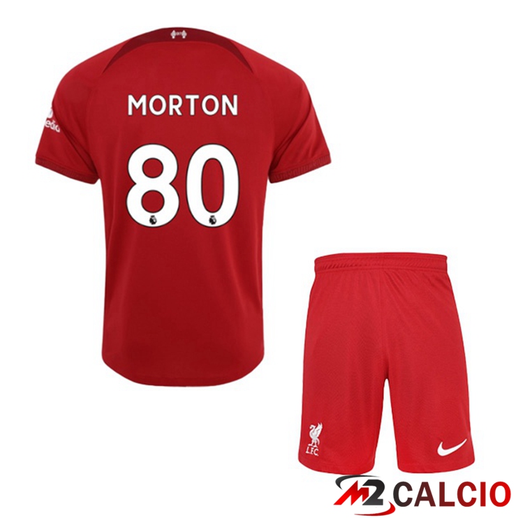 Maglie Calcio FC Liverpool (MORTON 80) Bambino Prima Rosso 2022/2023