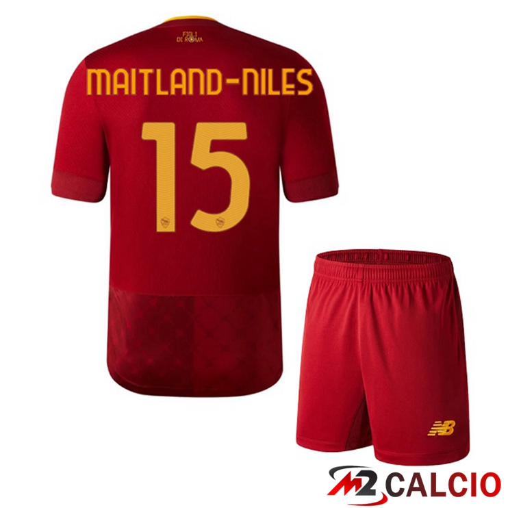 Maglie Calcio AS Roma (MAITLAND-NILES 15) Bambino Prima Rosso 2022/2023