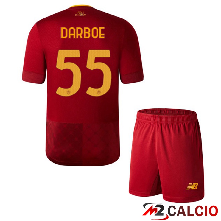 Maglie Calcio AS Roma (DARBOE 55) Bambino Prima Rosso 2022/2023