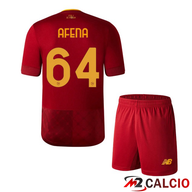 Maglie Calcio AS Roma (AFENA 64) Bambino Prima Rosso 2022/2023