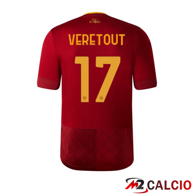 Maglie Calcio AS Roma (VERETOUT 17) Prima Rosso 2022/2023