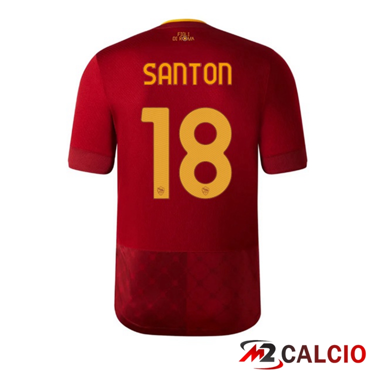 Maglie Calcio AS Roma (SANTON 18) Prima Rosso 2022/2023