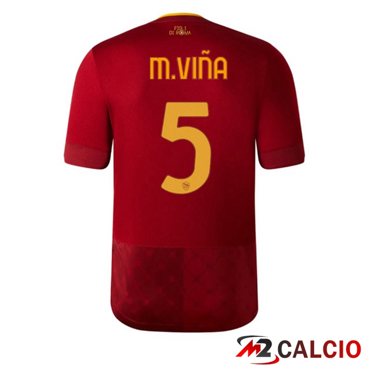 Maglie Calcio AS Roma (M.VIÑA 5) Prima Rosso 2022/2023