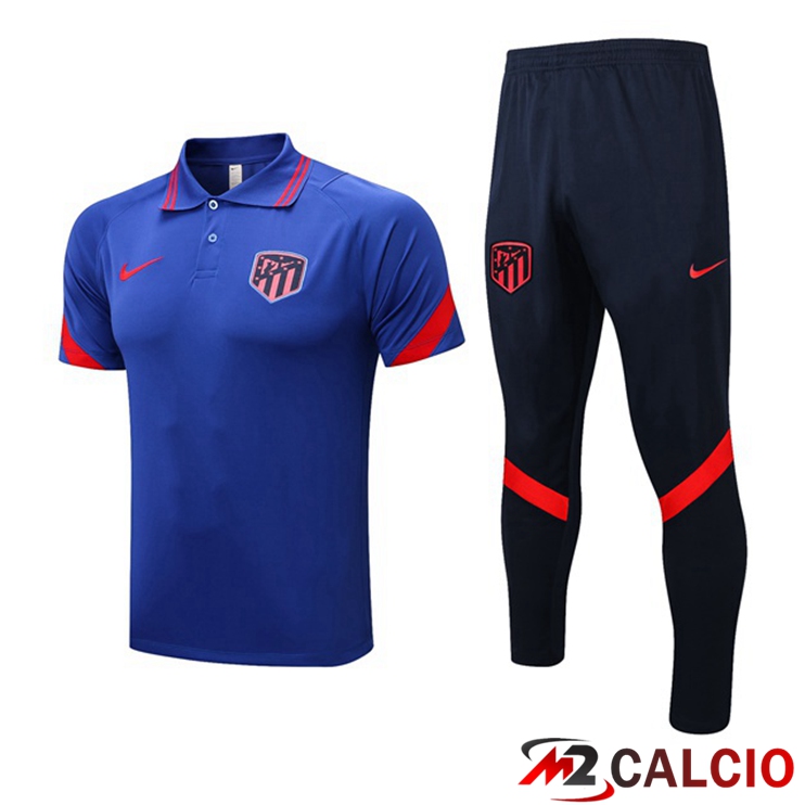 Kit Maglia Polo Atletico Madrid + Pantaloni Blu 2022/2023