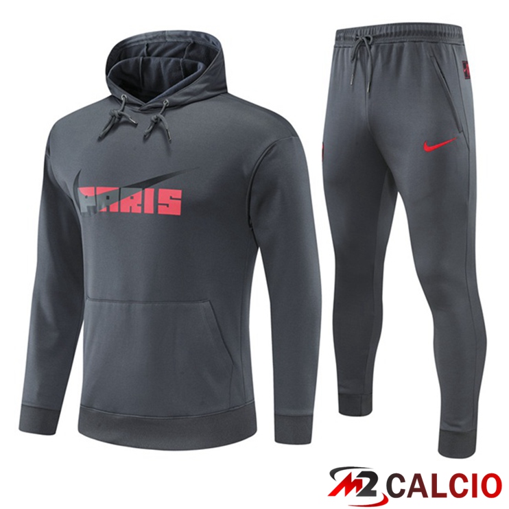 Insieme Giacca Con Cappuccio Paris PSG Grigio 2022/2023