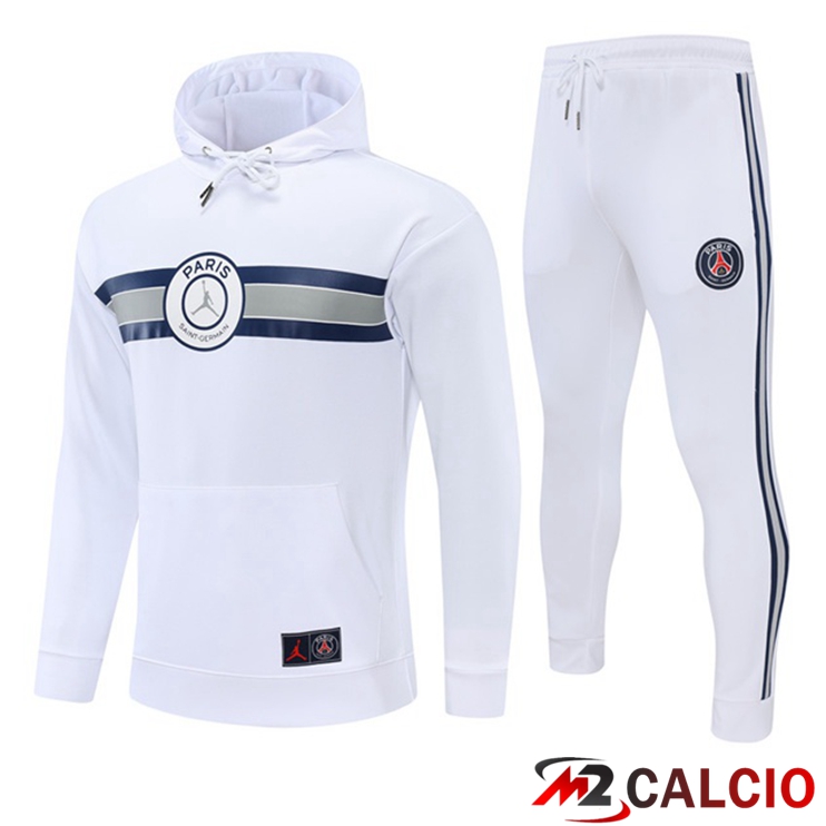 Insieme Giacca Con Cappuccio JORDAN Paris PSG Bianco 2022/2023