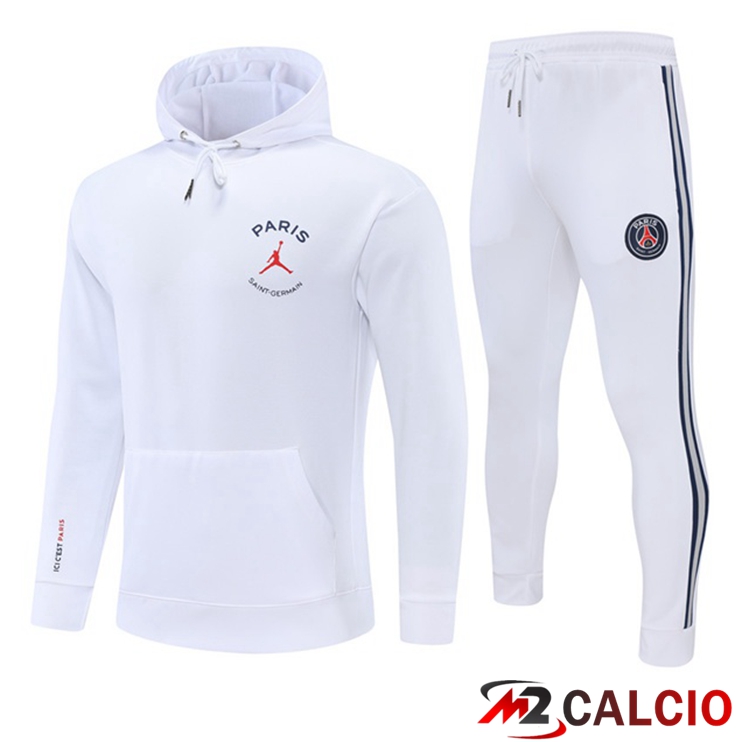 Insieme Giacca Con Cappuccio JORDAN Paris PSG Bianco 2022/2023