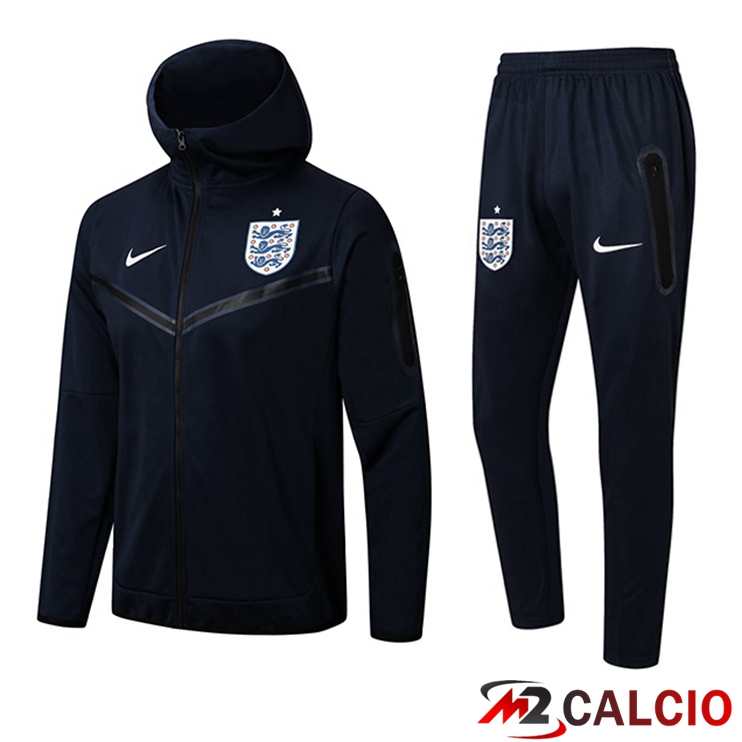 Insieme Giacca Con Cappuccio Tuta Inghilterra Blu Royal 2022/2023