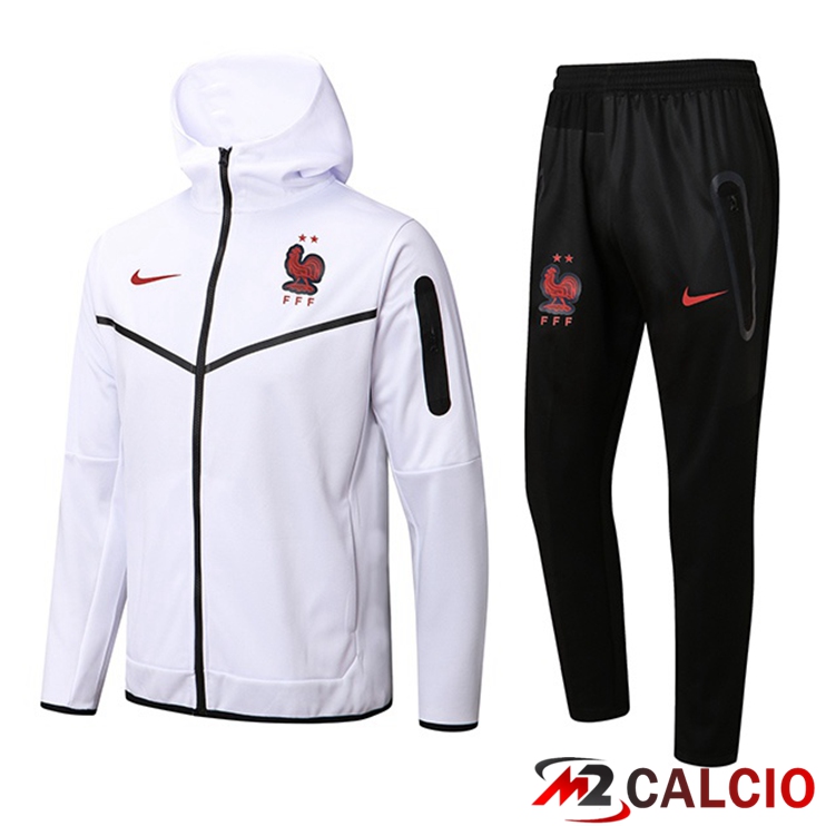 Insieme Giacca Con Cappuccio Tuta Francia Bianco 2022/2023