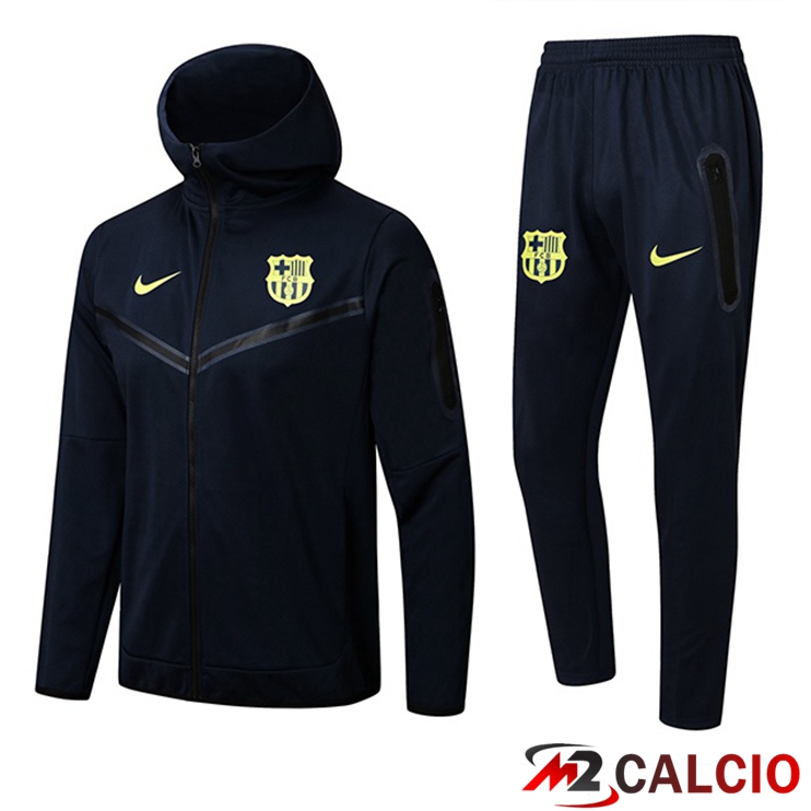 Insieme Giacca Con Cappuccio Tuta FC Barcellona Blu Royal 2022/2023