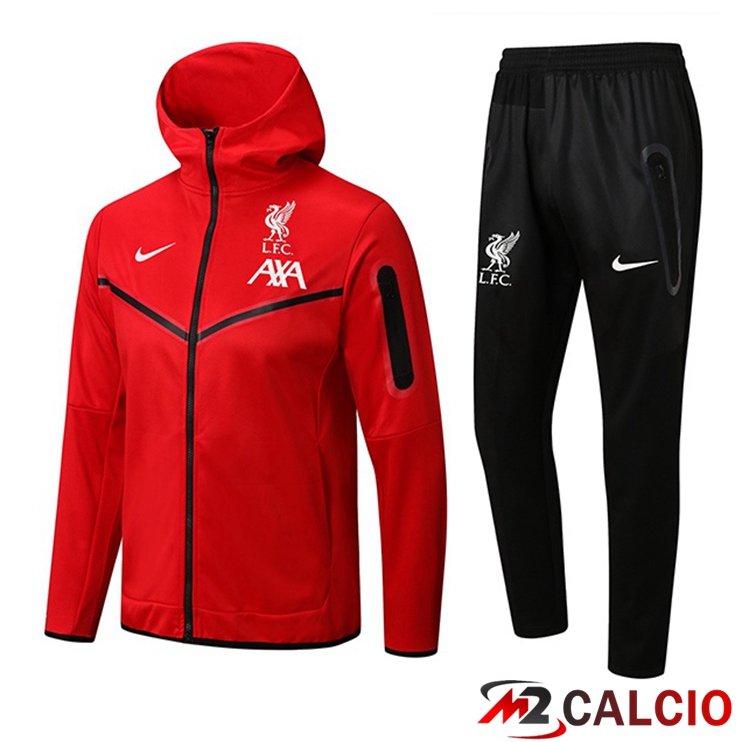 Insieme Giacca Con Cappuccio Tuta FC Liverpool Rosso 2022/2023