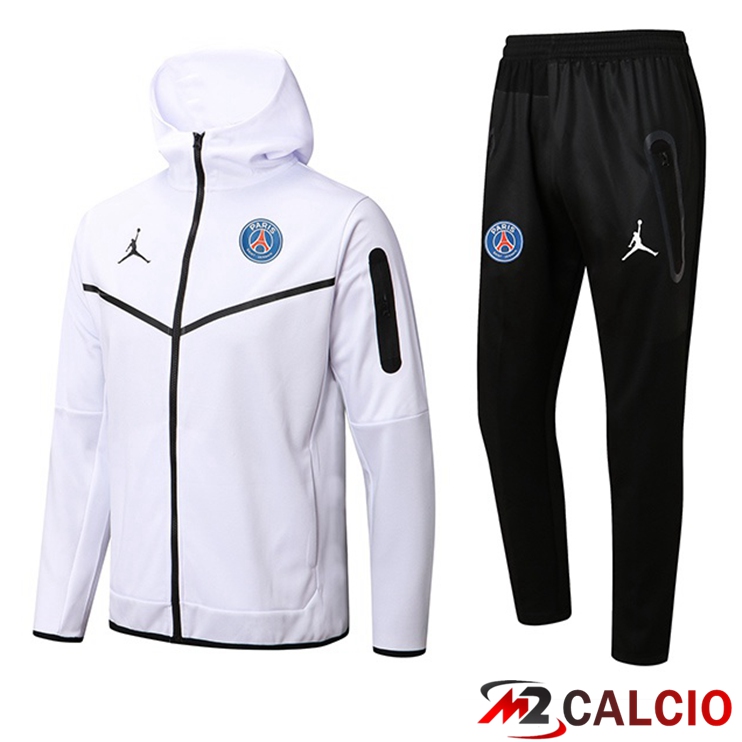 Insieme Giacca Con Cappuccio Tuta JORDAN Paris PSG Bianco 2022/2023