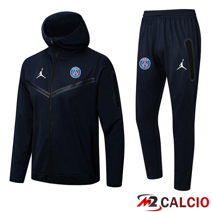 Insieme Giacca Con Cappuccio Tuta JORDAN Paris PSG Blu Royal 2022/2023