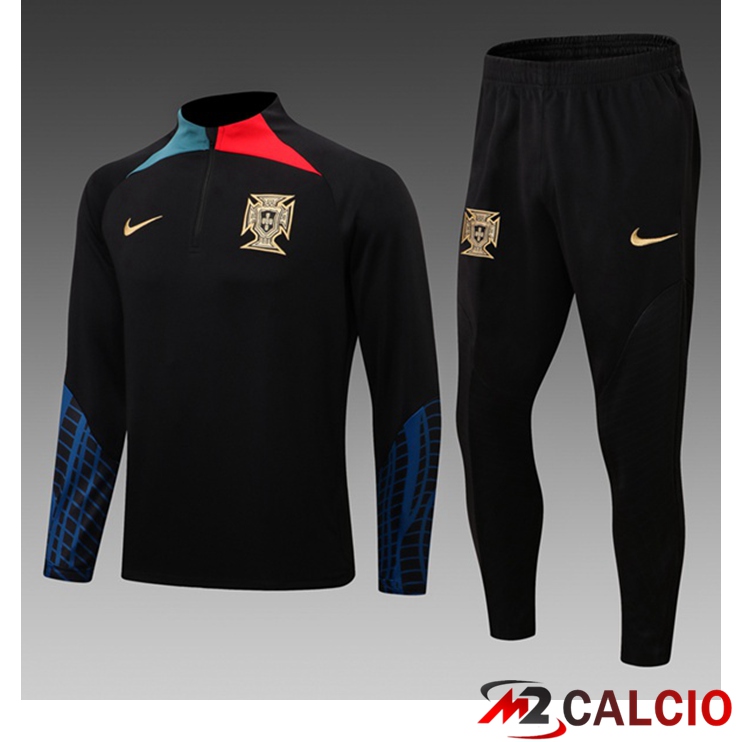 Insieme Tuta Calcio Portogallo Bambino Nero 2022/2023