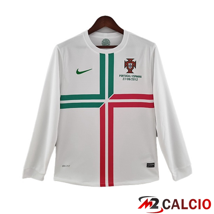 Maglie Calcio Portogallo Retro Seconda Manica Lunga Bianco 2012