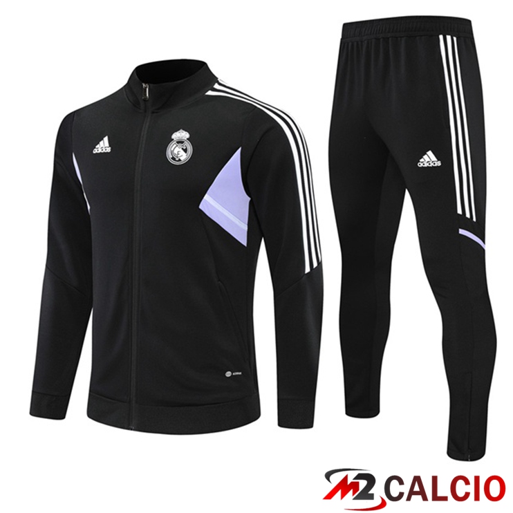Insieme Tuta Calcio - Giacca Real Madrid Nero 2022/2023