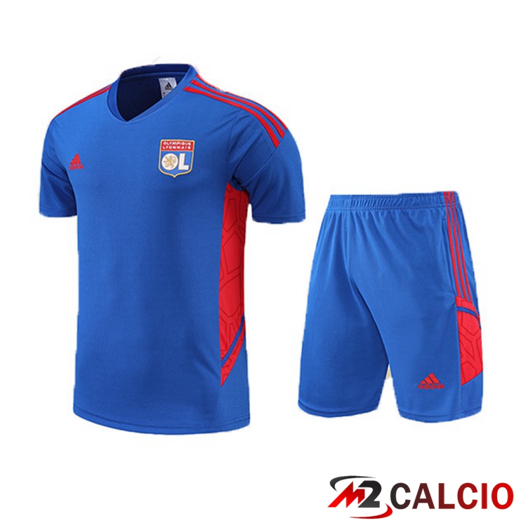 T Shirt Allenamento Lyon OL + Pantaloncini Blu 2022/2023