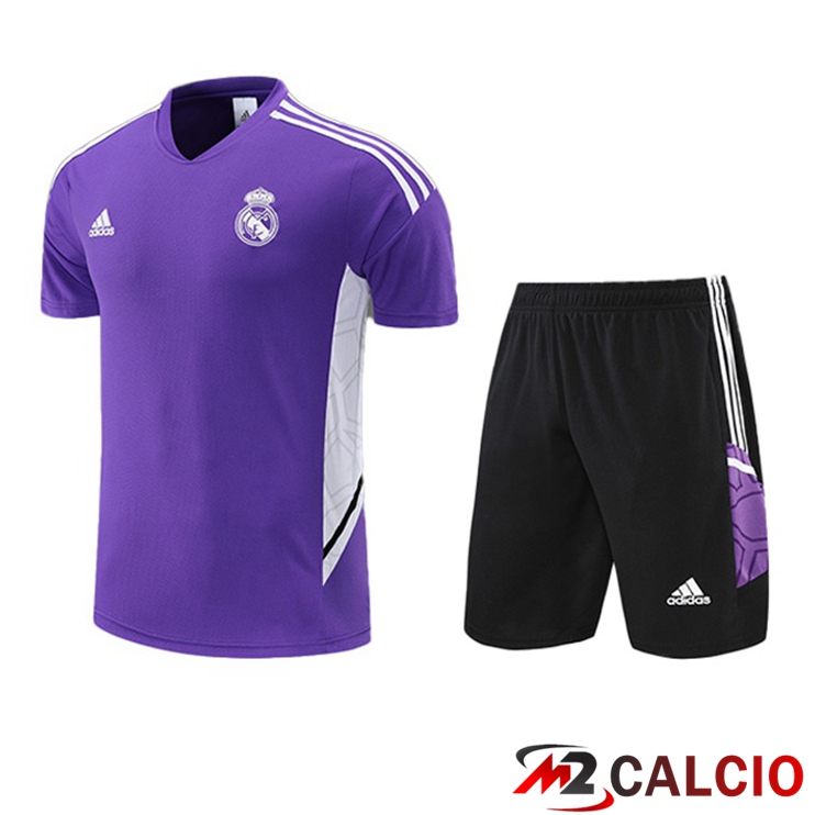 T Shirt Allenamento Real Madrid + Pantaloncini Viola 2022/2023