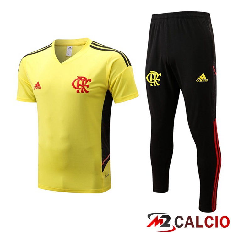 T Shirt Allenamento Flamengo + Pantaloni Giallo 2022/2023