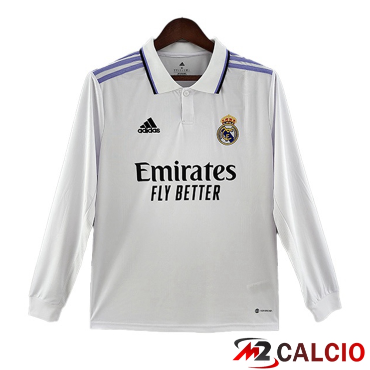 Maglie Calcio Real Madrid Manica Lunga Prima Bianco 2022/2023