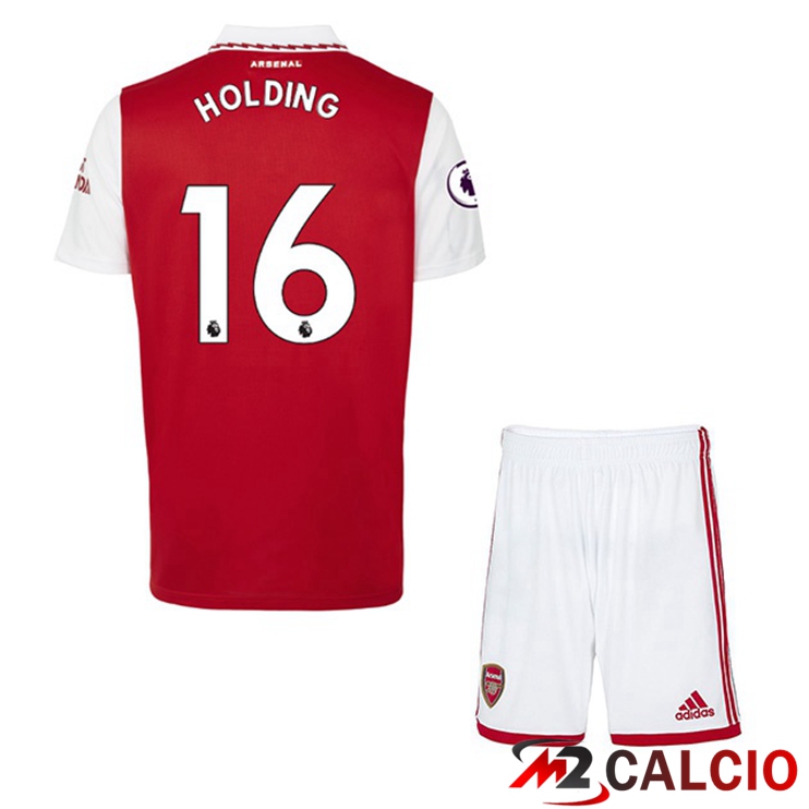 Maglie Calcio Arsenal (HOLDING 16) Bambino Prima Rosso Bianco 2022/2023