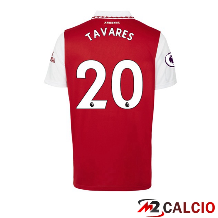 Maglie Calcio Arsenal (TAVARES 20) Prima Rosso Bianco 2022/2023