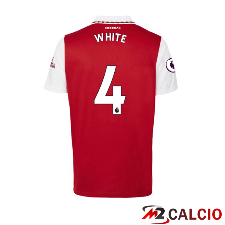 Maglie Calcio Arsenal (WHITE 4) Prima Rosso Bianco 2022/2023