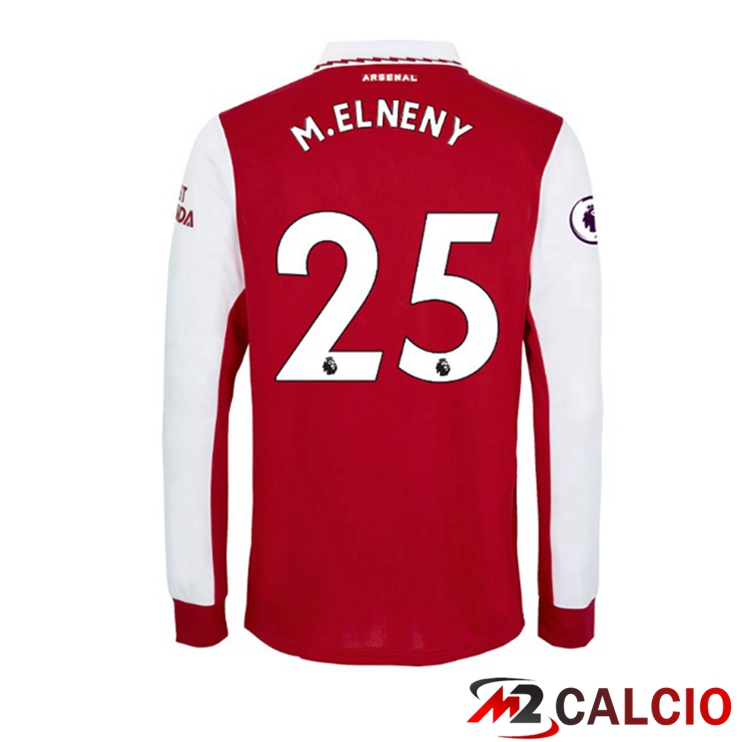 Maglie Calcio Arsenal (M.ELNENY 25) Prima Manica Lunga Rosso Bianco 2022/2023