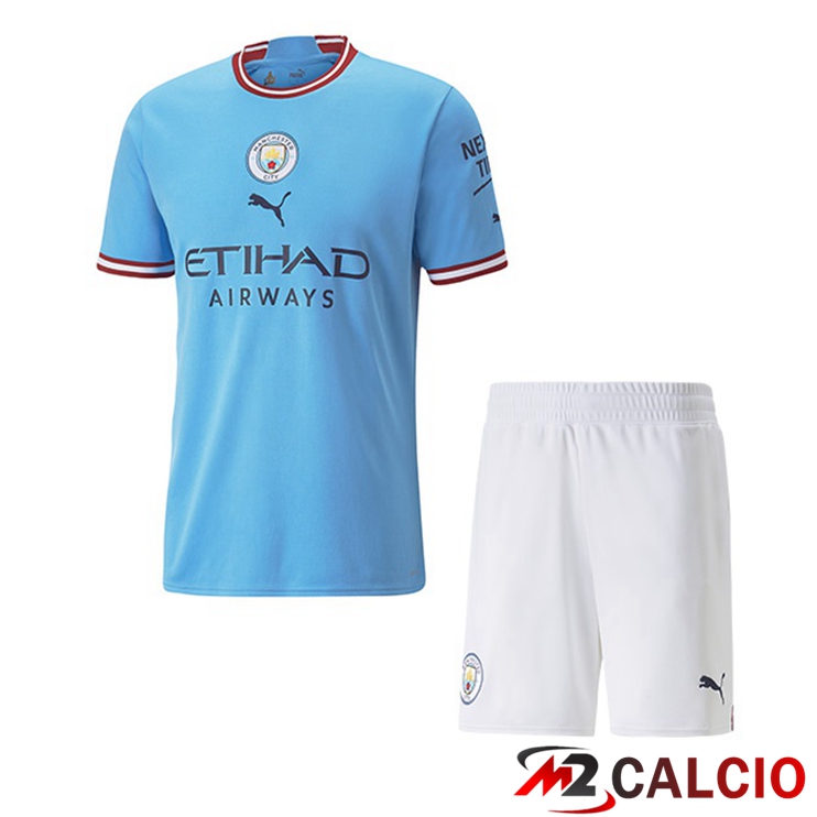 Maglie Calcio Manchester City Bambino Prima Blu 2022/2023