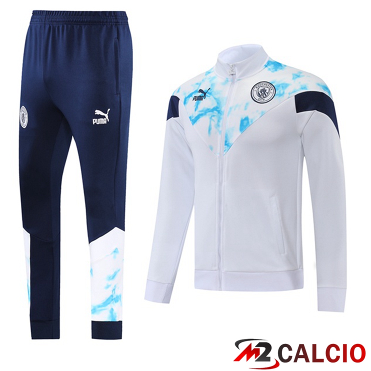 Insieme Tuta Calcio - Giacca Manchester City Bianco 2022/2023