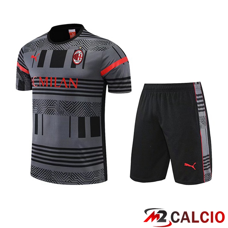 T Shirt Allenamento AC Milan + Pantaloncini Grigio 2022/2023