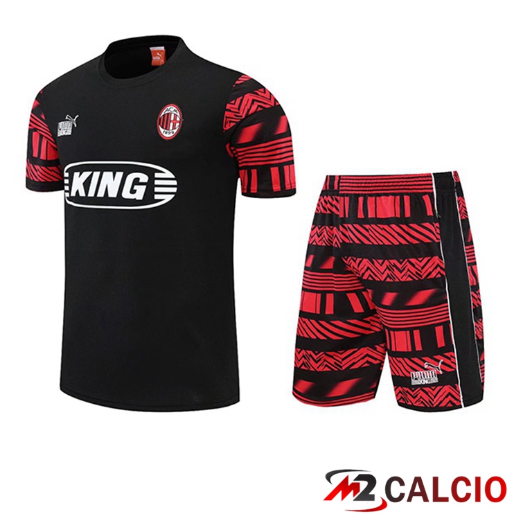 T Shirt Allenamento AC Milan + Pantaloncini Nero 2022/2023